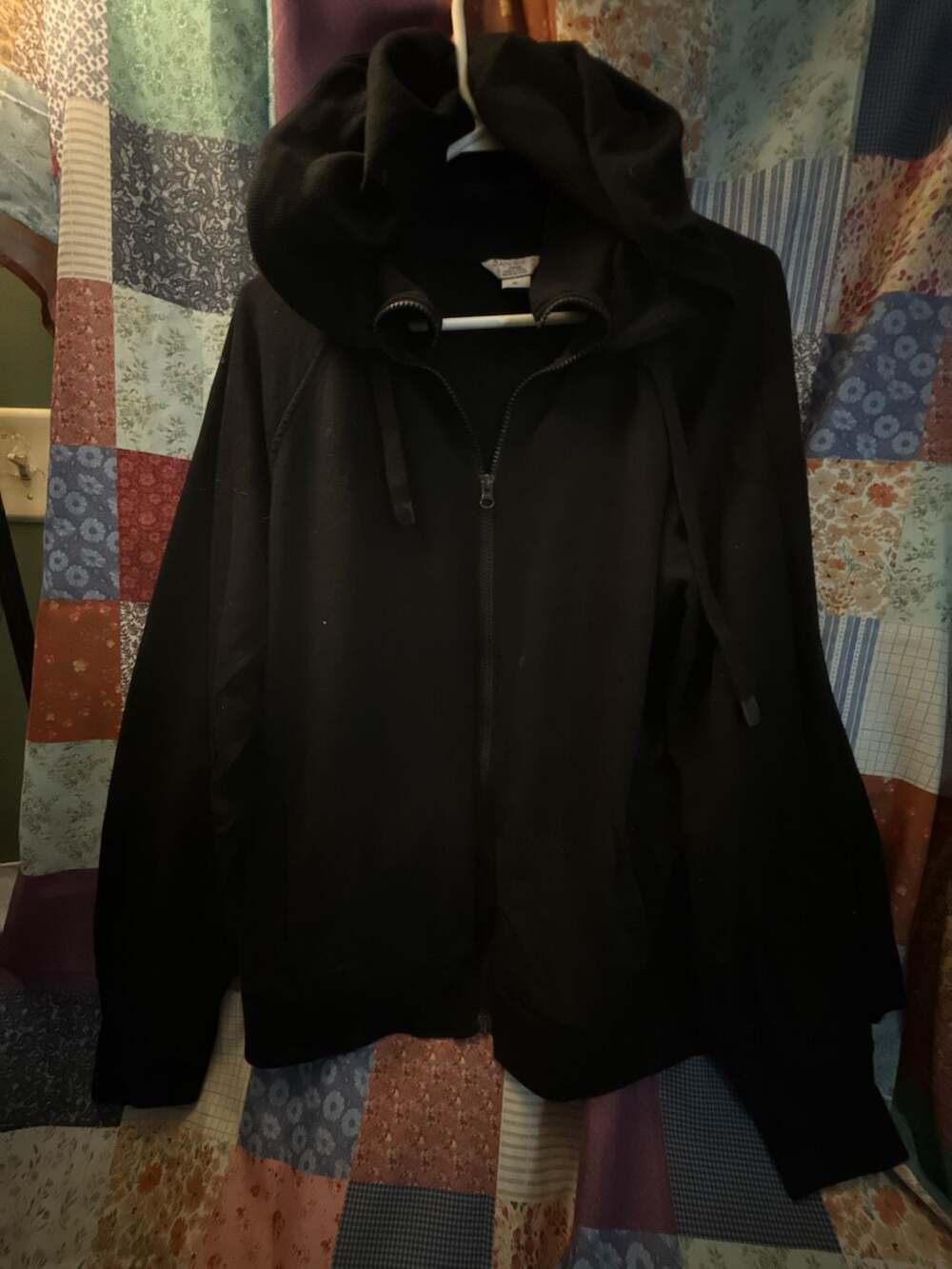 Danskin Black Full-Zip Fleece Hoodie with Drawstring Hood Size XL